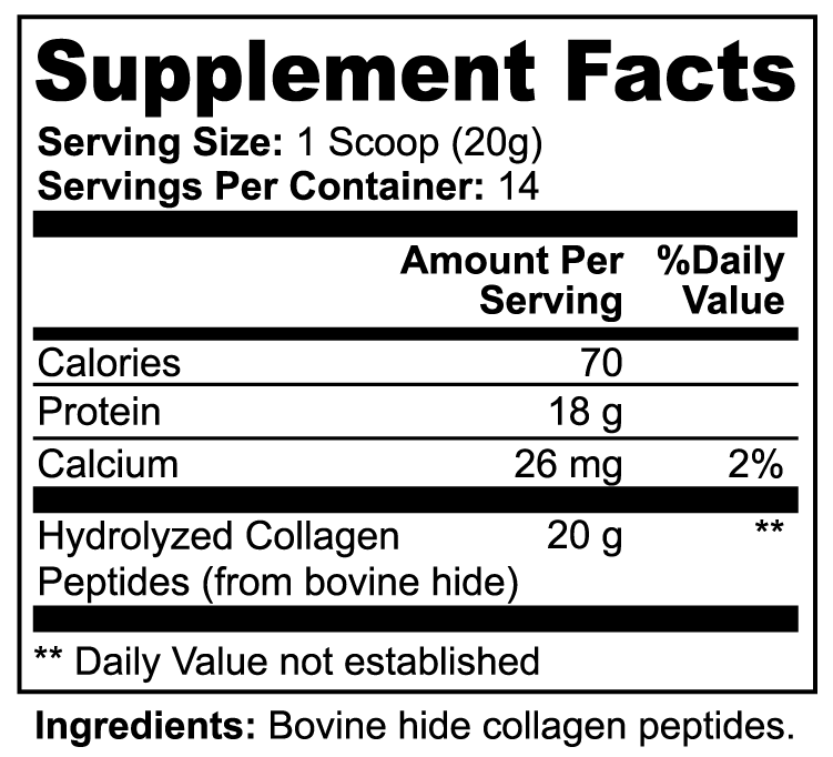 Adrena Collagen Powder™ – Grass‑Fed Hydrolyzed Peptides (Unflavored, 20 g)
