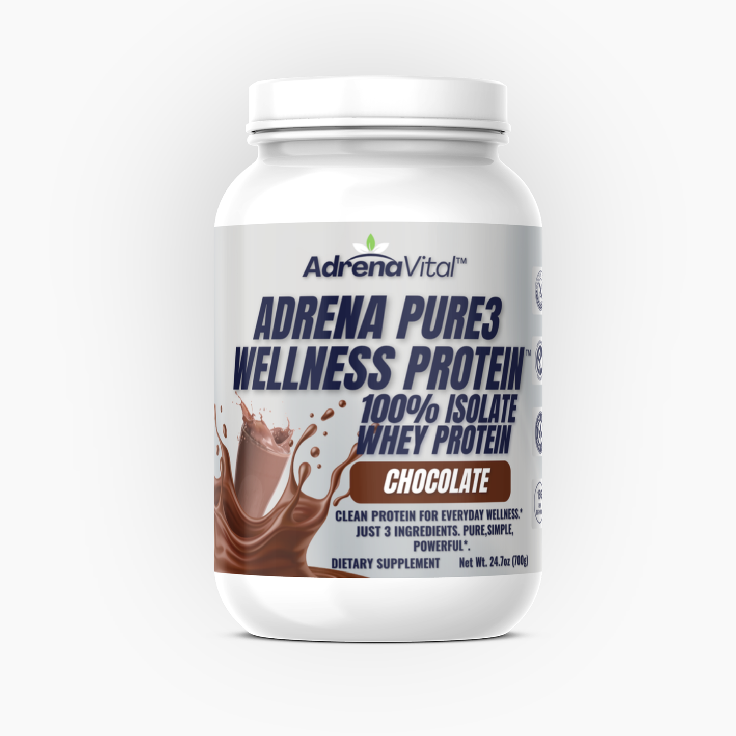 Adrena Pure3 Wellness Protein™ – 100% Whey Isolate (Chocolate)