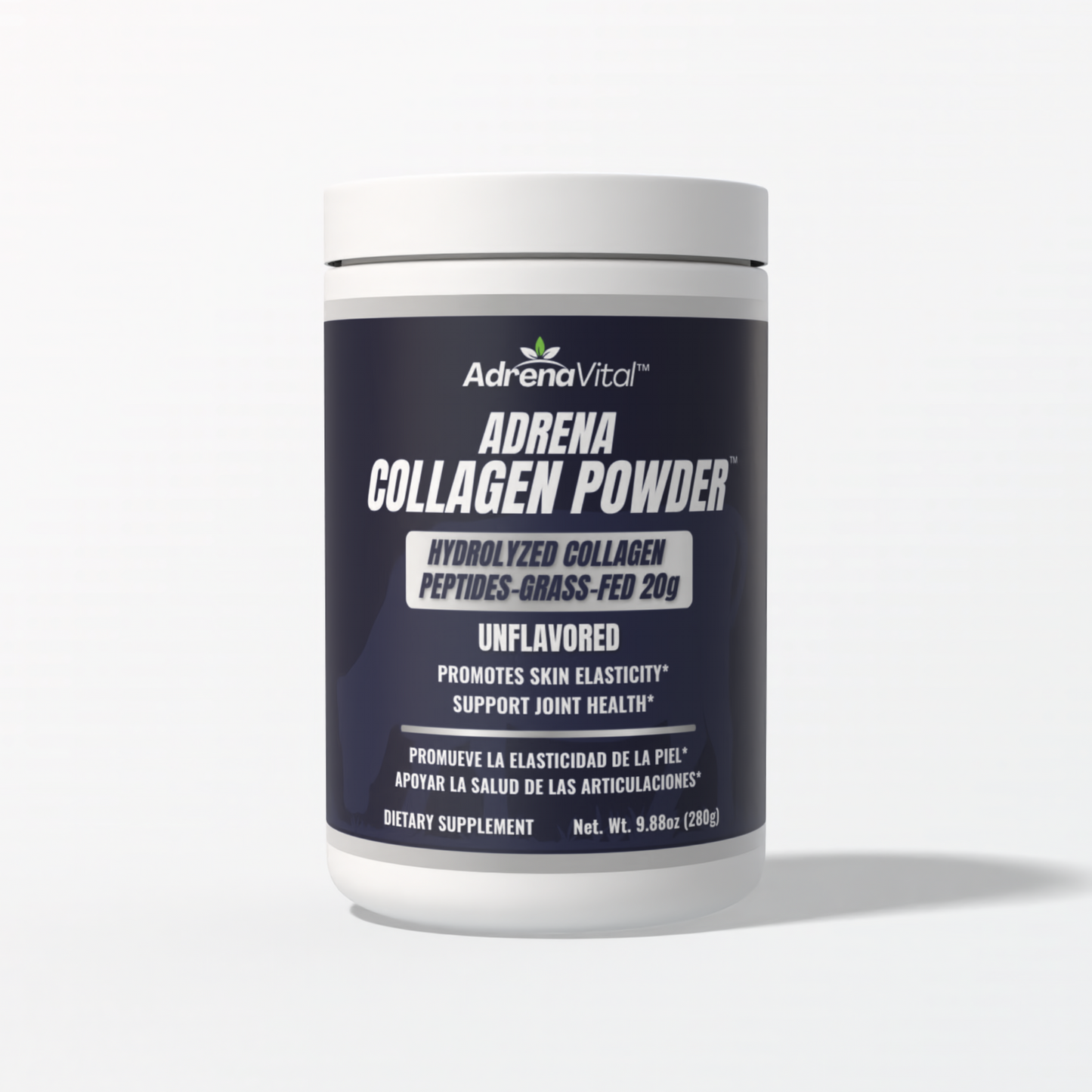 Adrena Collagen Powder™ – Grass‑Fed Hydrolyzed Peptides (Unflavored, 20 g)