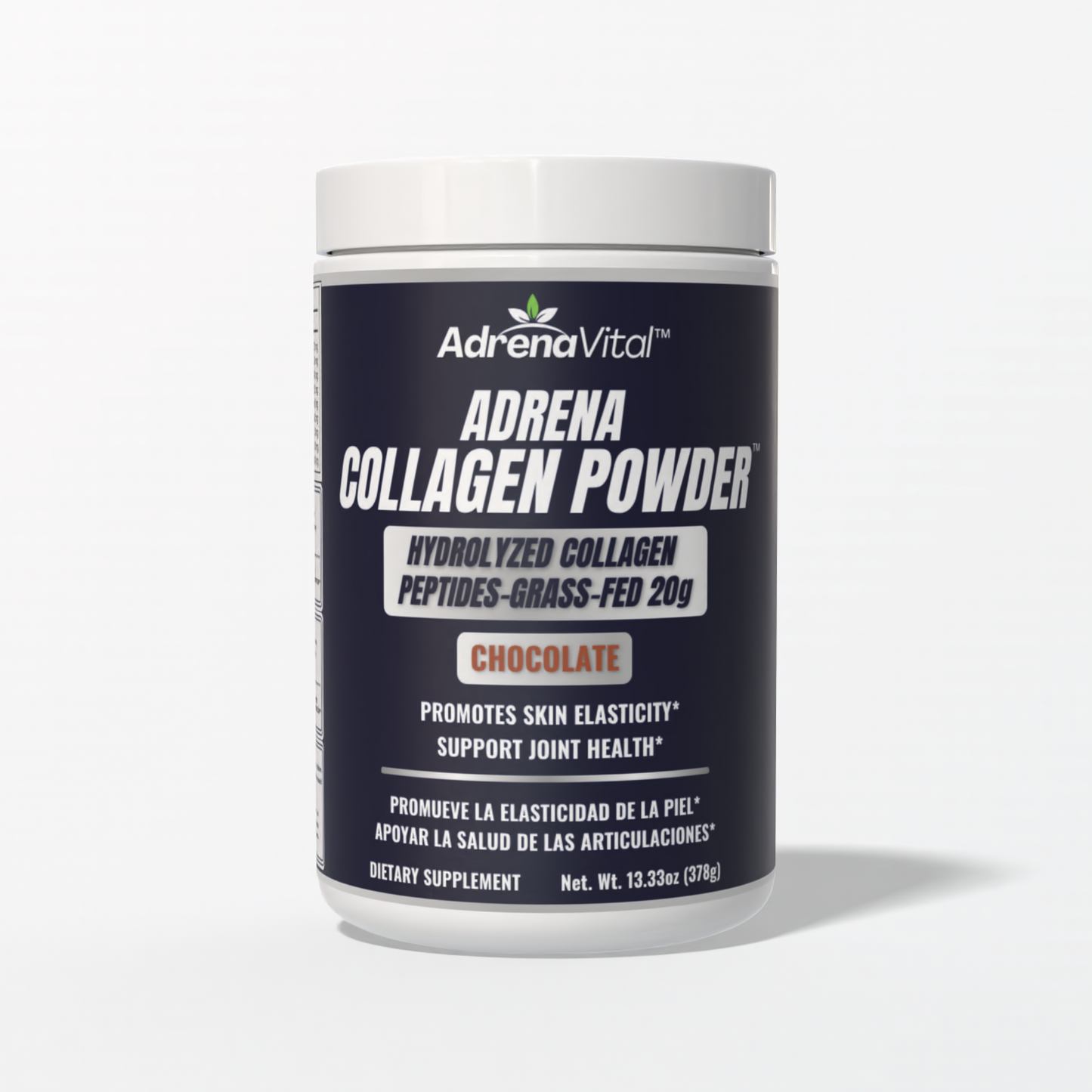 Adrena Collagen Powder™ – Grass‑Fed Hydrolyzed Collagen Peptides, Chocolate (20 g)