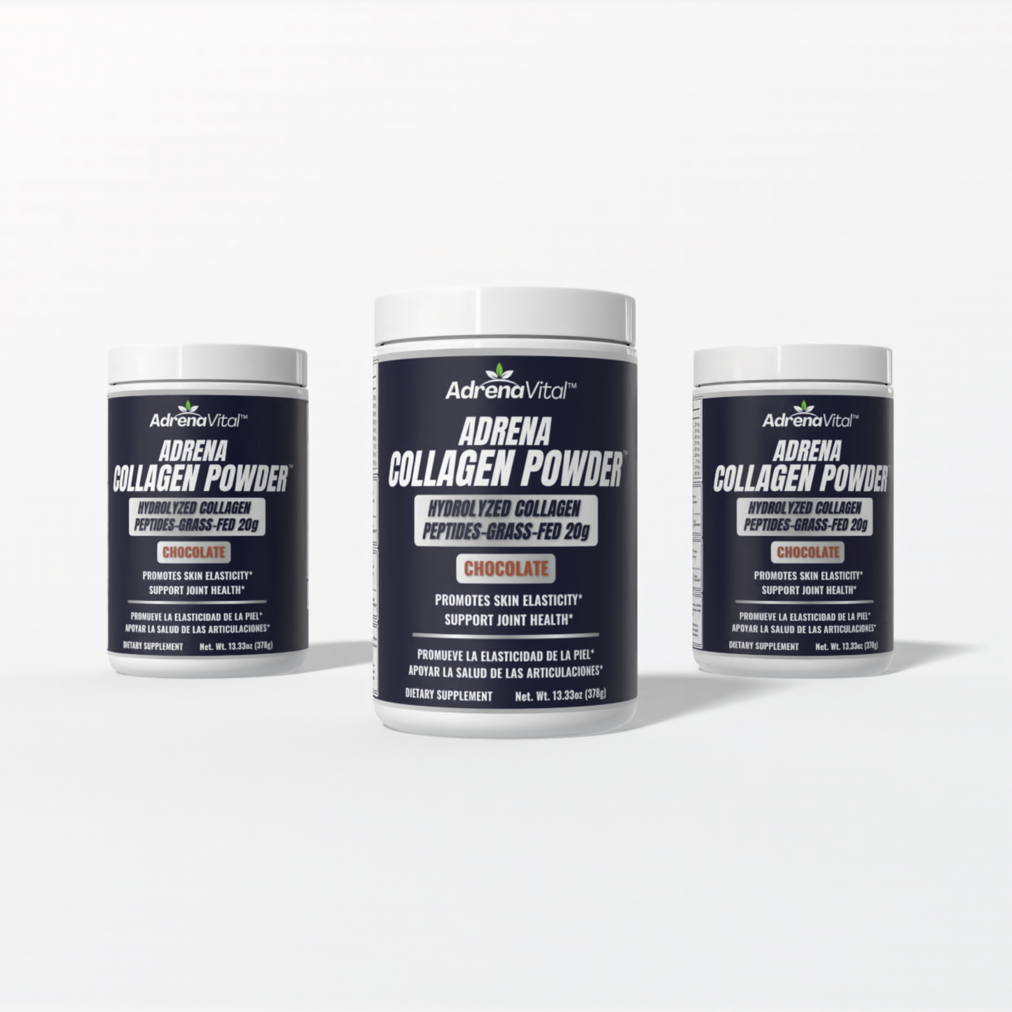 Adrena Collagen Powder™ – Grass‑Fed Hydrolyzed Collagen Peptides, Chocolate (20 g)
