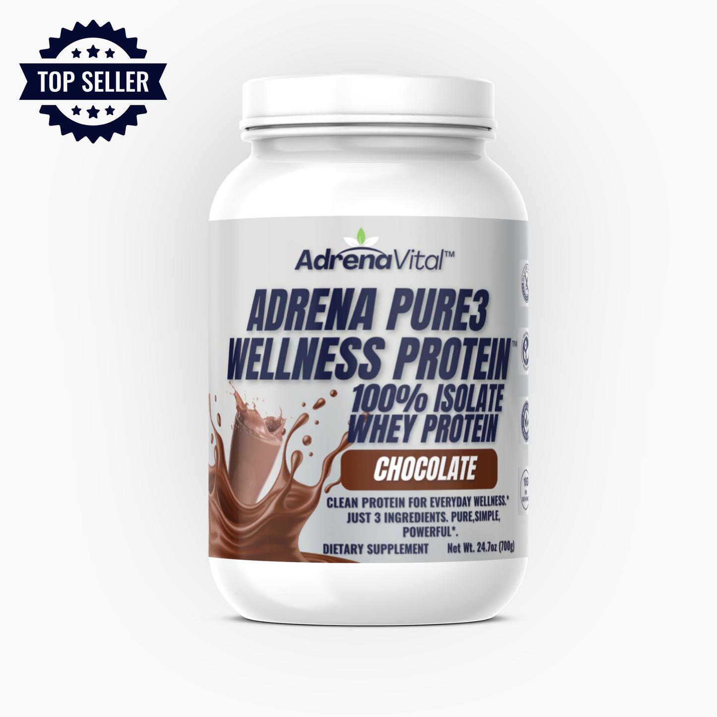 Adrena Pure3 Wellness Protein™ – 100% Whey Isolate (Chocolate)